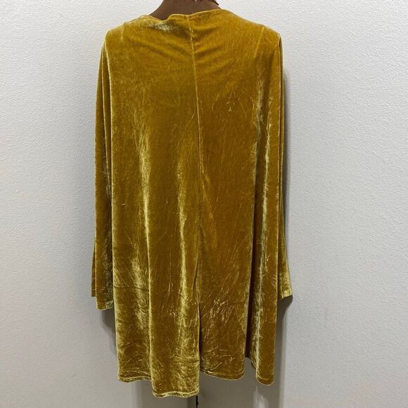 Suzanne Betro Gold Velvet Floral Embroidered Open Cardigan Size 3XL - Picture 7 of 11